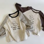 【90-140cm】長袖Tシャツ キッズ ボーダー柄 男女兼用 - 画像 (4)