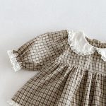 【66-90cm】ロンパース ベビー チェック 折り襟 - 画像 (7)