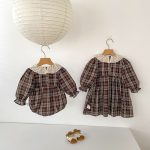 【66-130cm】ロンパースorワンピース ベビー レトロ チェック - 画像 (3)