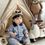 【66-90cm】ロンパース ベビー ベースボール ストライプ - 画像 (6)