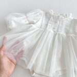 【66-90cm】ロンパース ベビー プリンセス風 パフスリープ - 画像 (14)