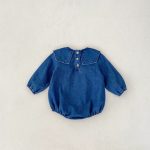 【66-130cm】ロンパースorワンピース 女の子 姉妹服 セーラー襟 デニム - 画像 (15)