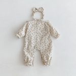 【66-100cm】長袖ロンパース ベビー 花柄 シンプル - 画像 (10)