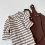 【73-100cm】Tシャツ ボーダー ニット クルーネック 男女兼用 ベビー キッズ - 画像 (5)