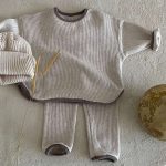 【73-120cm】セットアップ ベビー 韓国風 ワッフル 無地orボーダー - 画像 (7)