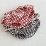 【66-100cm】キュロット ベビー チェック柄 レースフリル - 画像 (7)
