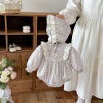 【66-90cm】ロンパース ベビー フラワー フリル - 画像 (7)