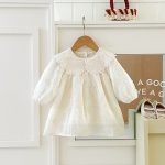 【73-120cm】ワンピース 女の子 プリンセス クリーム - 画像 (8)