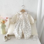 【66-90cm】ロンパース ベビー レイヤード フラワー柄 - 画像 (5)