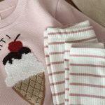 【73-100cm】セットアップ ベビー アイスクリーム 刺繍 シンプル - 画像 (5)