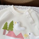 【66-90cm】ロンパース ベビー アヒルロゴ クリーム - 画像 (10)