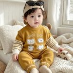 【66-90cm】セットアップ ベビー クマセーター＆レギン トレンド - 画像 (6)
