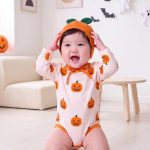 【66-90cm】ロンパース&帽子 可愛い かぼちゃ プリント ハロウィン - 画像 (6)