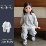 【73-110cm】セットアップ ベビー 切り替え スウィート - 画像 (3)