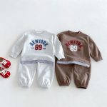 【80-130cm】セットアップ キッズ フェイクレイヤード カジュアル