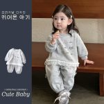 【73-110cm】セットアップ ベビー 切り替え スウィート - 画像 (5)
