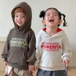 【80-150cm】トップス 女の子 帽子付き 英字