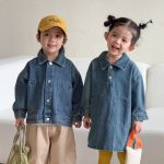 【80-150cm】ジャケットorワンピース キッズ デニム トレンド