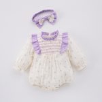 【66-90cm】ロンパース ベビー フリル 小花柄 - 画像 (15)