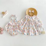 【66-90cm】ロンパース or ワンピース ベビー アイスクリーム プリント