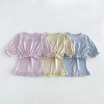 【80-130cm】セットアップ 女の子 ニット フリル スウィート
