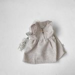 【66-100cm】ロンパースorワンピース ベビー ノースリーブ チェック - 画像 (7)