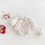 【66-90cm】ロンパース ベビー ドット 丸襟 - 画像 (2)