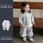 【73-110cm】セットアップ ベビー 切り替え スウィート - 画像 (4)