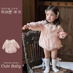 【66-90cm】ロンパース ベビー リボン おしゃれ