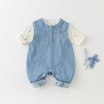 【73-100cm】カバーオール ベビー デニム くま長袖 - 画像 (3)