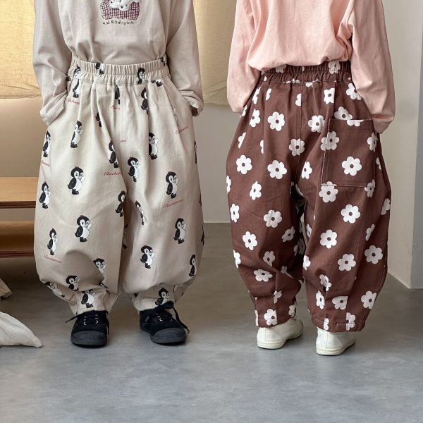 【80-150cm】ボトムス キッズ フラワーorペンギン