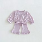 【80-130cm】セットアップ 女の子 ニット フリル スウィート - 画像 (5)