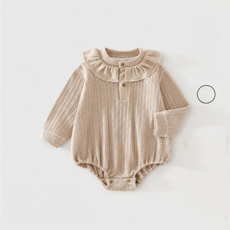 SKU-01_f85891e5-810c-428f-a207-d5c18257e6b1.jpg 【66-90cm】ロンパース ベビー フリル襟 ジャカード - 画像 (1)
