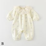 【66-90cm】カバーオール ベビー レース襟 小花柄 - 画像 (4)