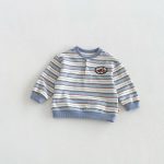 【80-130cm】長袖Tシャツ 男の子 ボーダー ワッペン - 画像 (8)