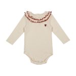 【66-90cm】ロンパース ベビー 北欧風 ダブルフリルカラー - 画像 (4)