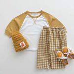 【73-100cm】トップス&チェックパンツ ベビー 韓国風 切り替え - 画像 (6)