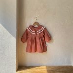 【66-100cm】ロンパースorワンピース ベビー ダブルフリル ビッグカラー - 画像 (15)