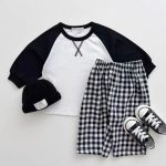 【73-100cm】トップス&チェックパンツ ベビー 韓国風 切り替え - 画像 (7)