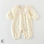 【66-90cm】カバーオール ベビー レース襟 小花柄 - 画像 (5)