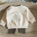 【66-100cm】セットアップ ベビー 刺繍 ボーダー トレーナー レギンス - 画像 (12)