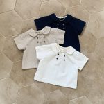 【80-130cm】半袖Ｔシャツ 女の子 折り襟 無地 シンプル - 画像 (2)