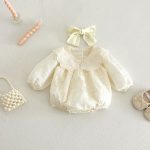 【66-90cm】ロンパース ベビー プリンセス クリーム