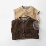 【80-130cm】ベスト キッズ レトロ シンプル ナチュラル - 画像 (10)