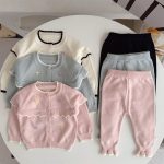 【66-90cm】セットアップ ベビー 暖かい 蝶結び - 画像 (7)