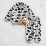 【80-120cm】セットアップ ベビー プリント ジップアップ ハイネック - 画像 (7)