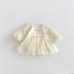 【66-90cm】ロンパース ベビー ローズ ドット チュール - 画像 (5)