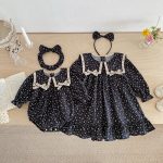 【66-140cm】ワンピースorロンパース 姉妹コーデ フリル リボン - 画像 (13)