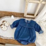 【66-130cm】ロンパースorワンピース 女の子 姉妹服 セーラー襟 デニム - 画像 (7)