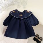 【73-120cm】ワンピース ベビー 馬刺繡 レトロ - 画像 (3)
